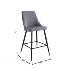 Ziva 27 in. Gunmetal High Back Metal Bar Stool (Set of 2) by Picket House Furnishings -Picket House Furnishings Sales Store gray picket house furnishings bar stools r 2070 288 bse 40 1000