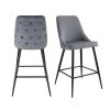 Ziva 27 in. Gunmetal High Back Metal Bar Stool (Set of 2) by Picket House Furnishings