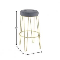 Vera 29 in. Gunmetal Backless Metal Bar Stool (Set of 2) by Picket House Furnishings -Picket House Furnishings Sales Store gray picket house furnishings bar stools r 2190 288 bse 40 1000