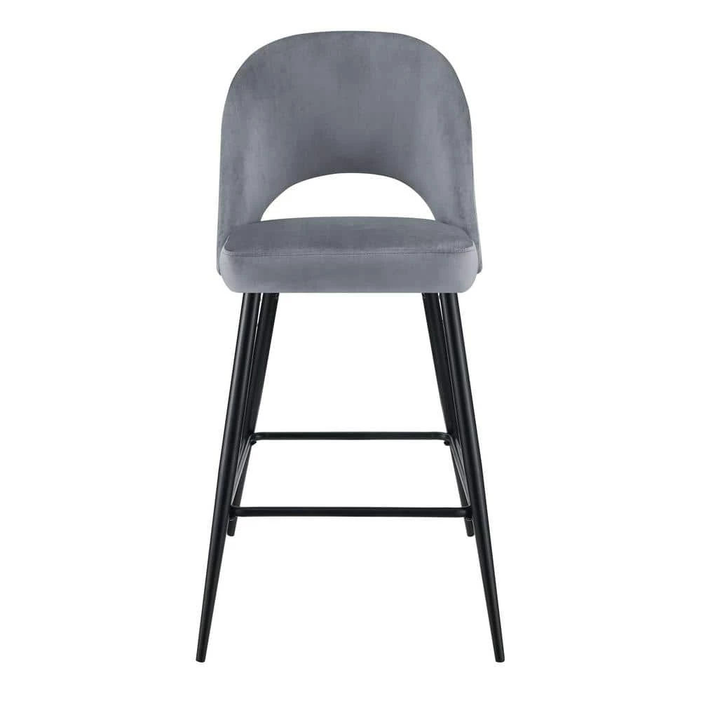 Loran 28.5 in. Gunmetal High Back Metal Bar Stool (Set of 2) by Picket House Furnishings 4 Loran 28.5 in. Gunmetal High Back Metal Bar Stool (Set of 2) by Picket House Furnishings - Image 4