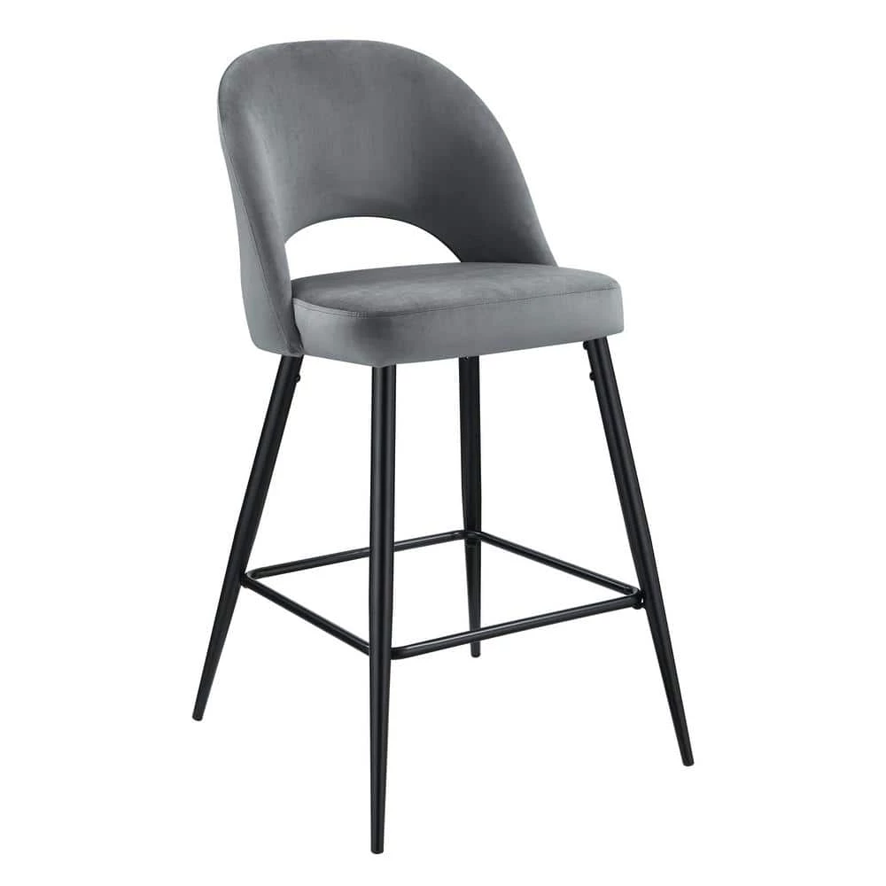 Loran 28.5 in. Gunmetal High Back Metal Bar Stool (Set of 2) by Picket House Furnishings 2 Loran 28.5 in. Gunmetal High Back Metal Bar Stool (Set of 2) by Picket House Furnishings - Image 2