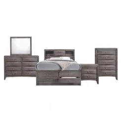 Madison 5-Piece Gray Queen Storage Bedroom Set by Picket House Furnishings