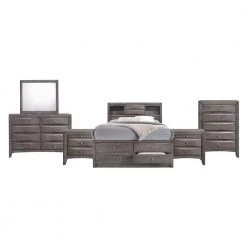 Madison 6-Piece Gray Queen Storage Bedroom Set by Picket House Furnishings
