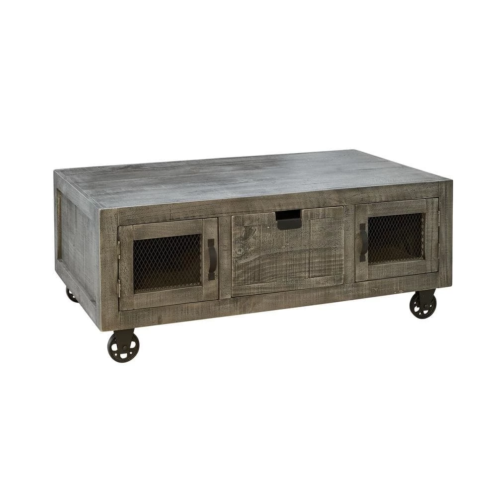 Micah 46 in. Rectangular Storage Coffee Table in Gray by Picket House Furnishings 1 Micah 46 in. Rectangular Storage Coffee Table in Gray by Picket House Furnishings