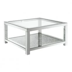 Strato 36 in. Grey Chrome Rectangle Wood Coffee Table by Picket House Furnishings