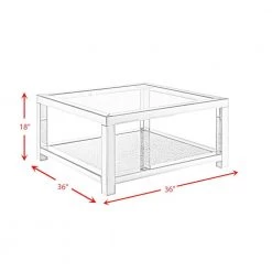 Strato 36 in. Grey Chrome Rectangle Wood Coffee Table by Picket House Furnishings -Picket House Furnishings Sales Store gray picket house furnishings coffee tables t 12330 ct fa 1000