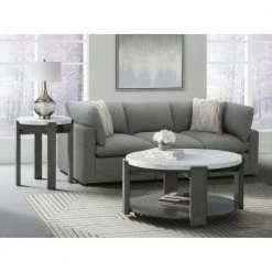 Rysa 38 in. Grey Round Marble Coffee Table by Picket House Furnishings 11 Rysa 38 in. Grey Round Marble Coffee Table by Picket House Furnishings -Picket House Furnishings Sales Store gray picket house furnishings coffee tables t 17820 ct 31 1000