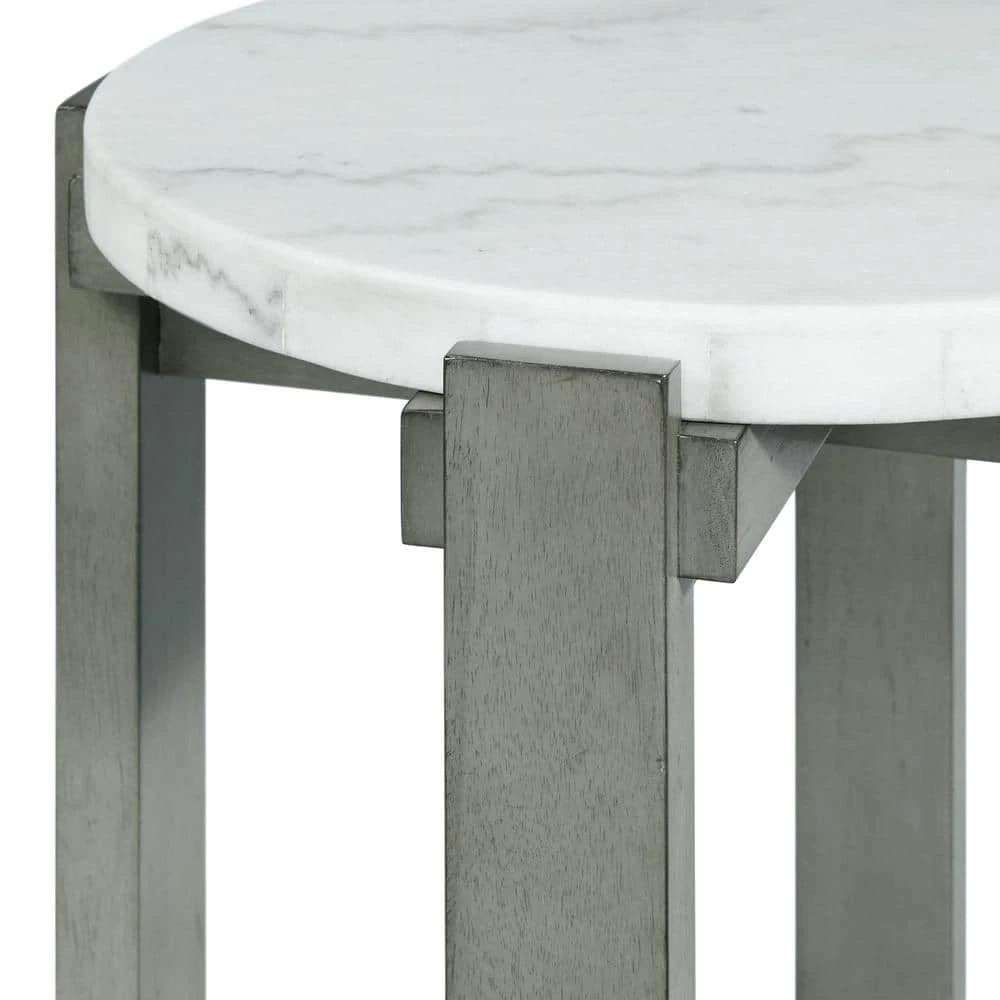Rysa 38 in. Grey Round Marble Coffee Table by Picket House Furnishings 3 Rysa 38 in. Grey Round Marble Coffee Table by Picket House Furnishings - Image 3