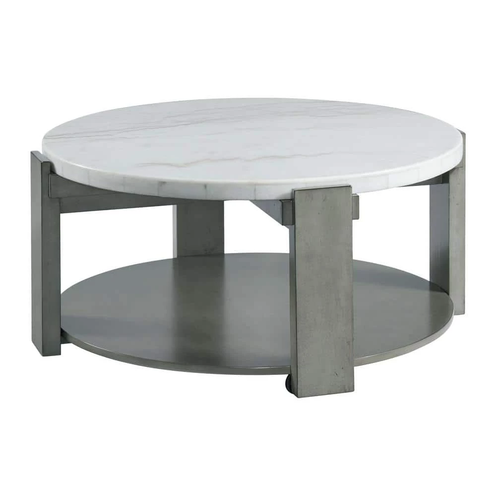 Rysa 38 in. Grey Round Marble Coffee Table by Picket House Furnishings 1 Rysa 38 in. Grey Round Marble Coffee Table by Picket House Furnishings