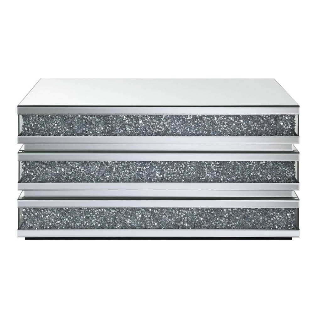 Camilla 35 in. Rectangle Mirrored Coffee Table in Chrome by Picket House Furnishings 2 Camilla 35 in. Rectangle Mirrored Coffee Table in Chrome by Picket House Furnishings - Image 2