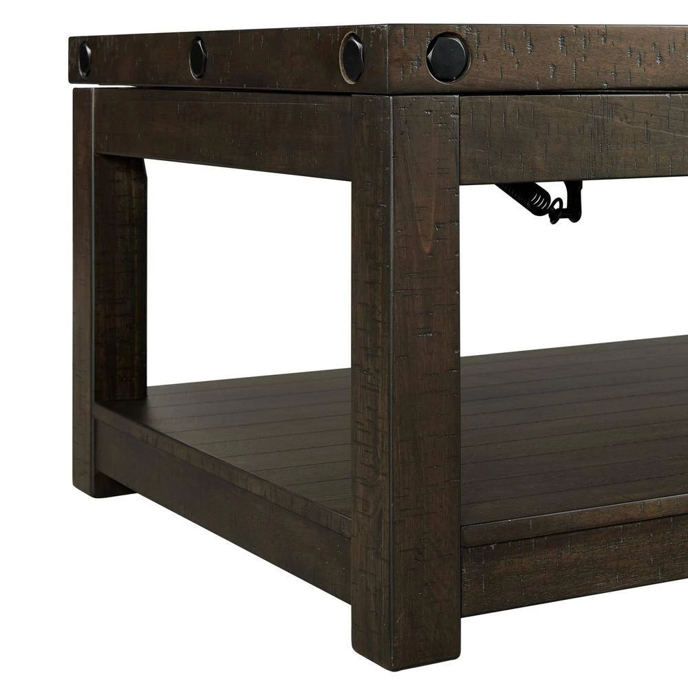 Rio 48 in. Gray Charcoal Rectangle Wood Coffee Table with Lift Top by Picket House Furnishings 6 Rio 48 in. Gray Charcoal Rectangle Wood Coffee Table with Lift Top by Picket House Furnishings - Image 6