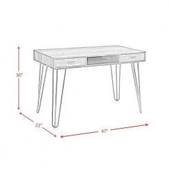 Lorain 47 in. Rectangle Gray Metal 3 Drawer Computer Desk by Picket House Furnishings -Picket House Furnishings Sales Store gray picket house furnishings computer desks a 10130 dke fa 1000