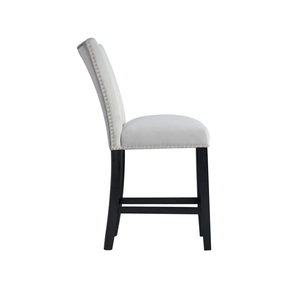 Celine Gray Velvet Counter Height Chair Set by Picket House Furnishings 4 Celine Gray Velvet Counter Height Chair Set by Picket House Furnishings - Image 4