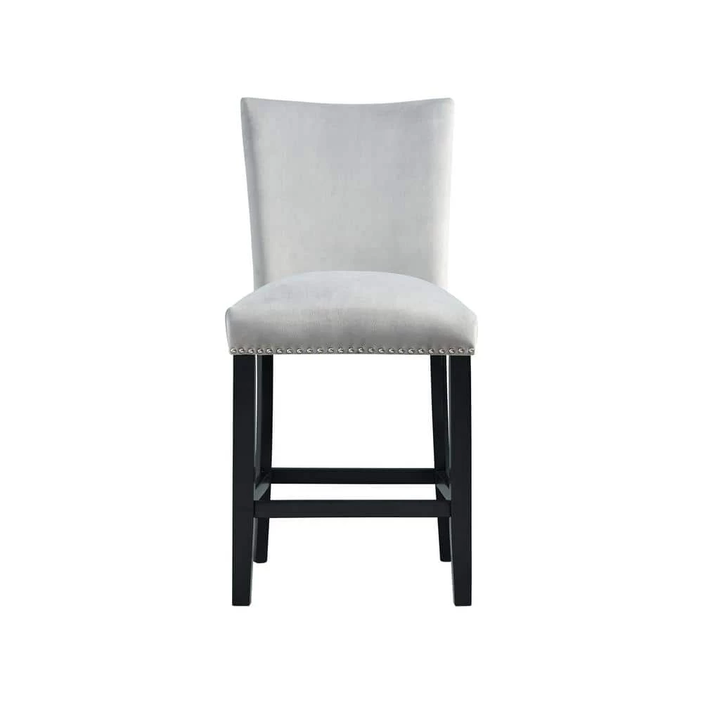 Celine Gray Velvet Counter Height Chair Set by Picket House Furnishings 3 Celine Gray Velvet Counter Height Chair Set by Picket House Furnishings - Image 3