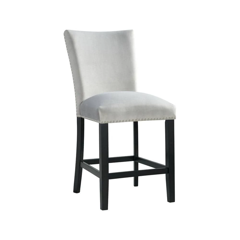 Celine Gray Velvet Counter Height Chair Set by Picket House Furnishings 2 Celine Gray Velvet Counter Height Chair Set by Picket House Furnishings - Image 2