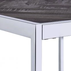 Lennon Square Chrome 24 in. Wood End Table in Charcoal by Picket House Furnishings -Picket House Furnishings Sales Store gray picket house furnishings end side tables cac100ete 1f 1000