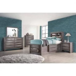 Madison Gray Twin Storage Bed by Picket House Furnishings -Picket House Furnishings Sales Store gray picket house furnishings platform beds eg170tb 31 1000
