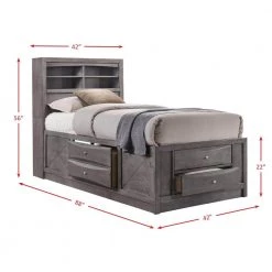 Madison Gray Twin Storage Bed by Picket House Furnishings -Picket House Furnishings Sales Store gray picket house furnishings platform beds eg170tb 4f 1000