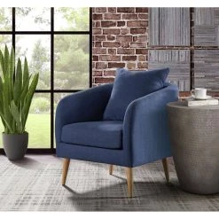 Zoe Accent Arm Chair with Wooden Legs in Blue by Picket House Furnishings -Picket House Furnishings Sales Store green picket house furnishings accent chairs ujs679101wle 31 1000