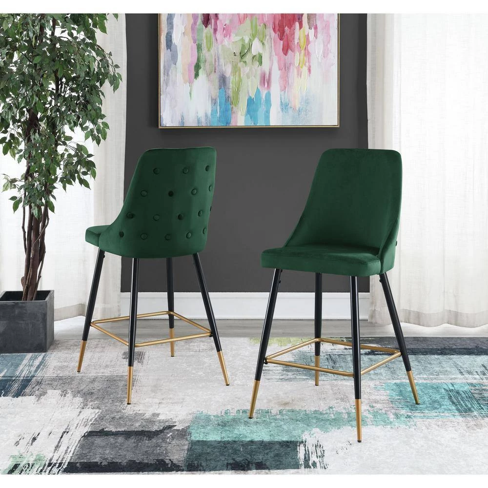 Zia 27 in. Emerald High Back Metal Bar Stool (Set of 2) by Picket House Furnishings 9 Zia 27 in. Emerald High Back Metal Bar Stool (Set of 2) by Picket House Furnishings - Image 9