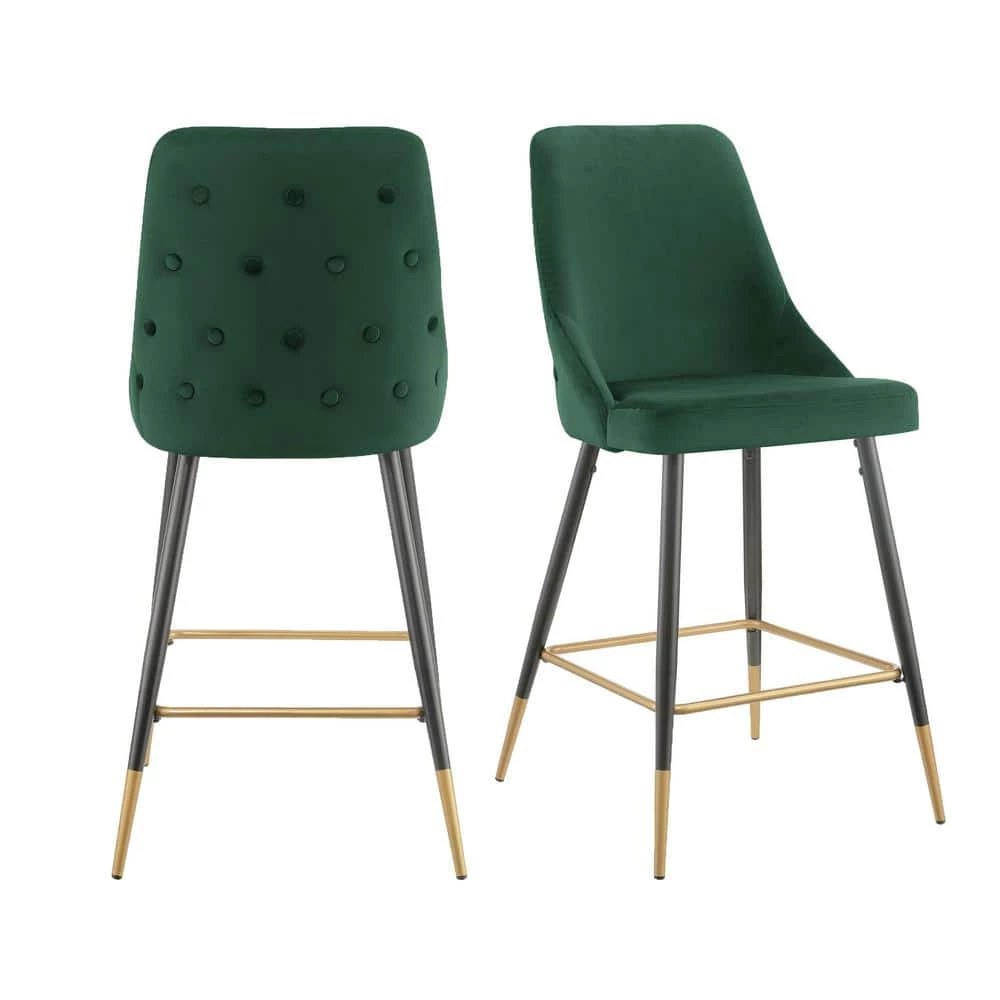 Zia 27 in. Emerald High Back Metal Bar Stool (Set of 2) by Picket House Furnishings 1 Zia 27 in. Emerald High Back Metal Bar Stool (Set of 2) by Picket House Furnishings
