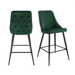 Picket House Furnishings Sales Store 22 Ziva 27 in. Emerald High Back Metal Bar Stool (Set of 2) by Picket House Furnishings