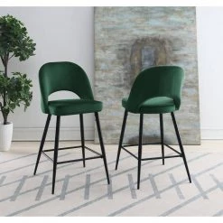Loran 28.5 in. Emerald High Back Metal Bar Stool (Set of 2) by Picket House Furnishings -Picket House Furnishings Sales Store green picket house furnishings bar stools r 3110 294 bse 31 1000