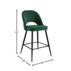 Loran 28.5 in. Emerald High Back Metal Bar Stool (Set of 2) by Picket House Furnishings -Picket House Furnishings Sales Store green picket house furnishings bar stools r 3110 294 bse 40 1000