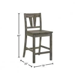 Grayson 24 in. High Back Counter Side Chair Set with Wooden Seat (Set of 2) by Picket House Furnishings -Picket House Furnishings Sales Store grey oak picket house furnishings bar stools dnh100cscwvs 40 1000