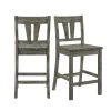 Grayson 24 in. High Back Counter Side Chair Set with Wooden Seat (Set of 2) by Picket House Furnishings