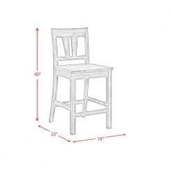 Grayson 24 in. High Back Counter Side Chair Set with Wooden Seat (Set of 2) by Picket House Furnishings -Picket House Furnishings Sales Store grey oak picket house furnishings bar stools dnh100cscwvs 76 1000