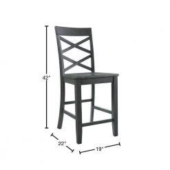Regan 24 in. High Back Counter Side Chair Set in Gray (Set of 2) by Picket House Furnishings 11 Regan 24 in. High Back Counter Side Chair Set in Gray (Set of 2) by Picket House Furnishings -Picket House Furnishings Sales Store grey picket house furnishings bar stools drn300csc 40 1000