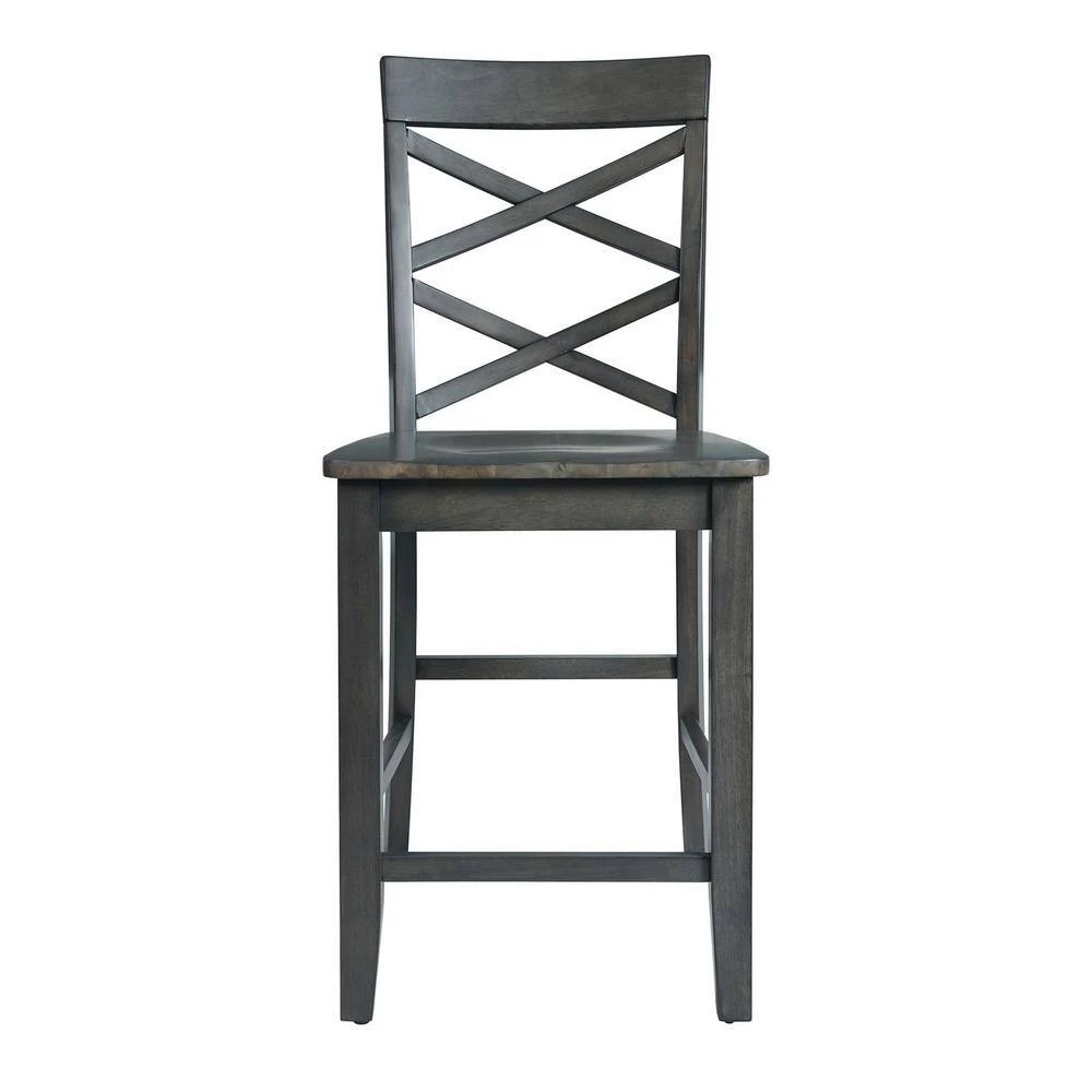 Regan 24 in. High Back Counter Side Chair Set in Gray (Set of 2) by Picket House Furnishings 4 Regan 24 in. High Back Counter Side Chair Set in Gray (Set of 2) by Picket House Furnishings - Image 4