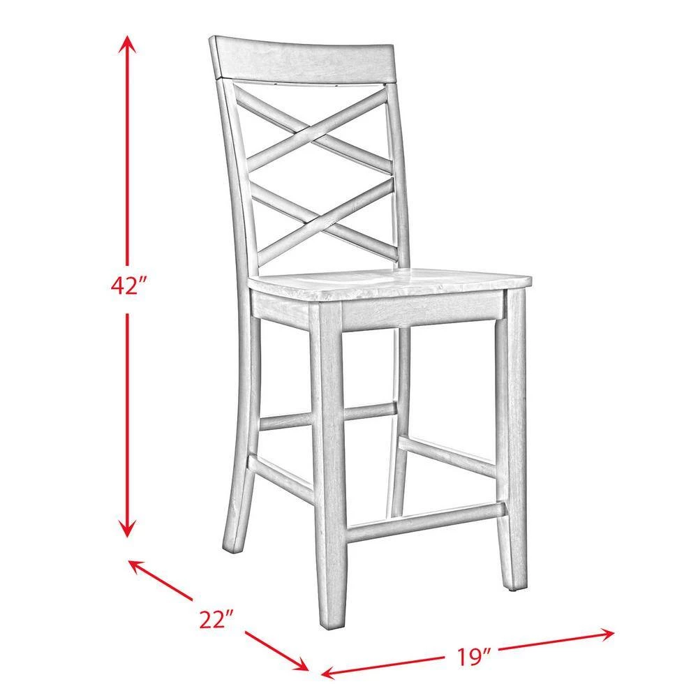 Regan 24 in. High Back Counter Side Chair Set in Gray (Set of 2) by Picket House Furnishings 8 Regan 24 in. High Back Counter Side Chair Set in Gray (Set of 2) by Picket House Furnishings - Image 8