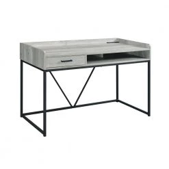 Peyton 47 in. Rectangle Grey Metal 1 Drawer Computer Desk by Picket House Furnishings