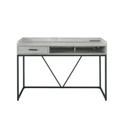 Peyton 47 in. Rectangle Grey Metal 1 Drawer Computer Desk by Picket House Furnishings -Picket House Furnishings Sales Store grey picket house furnishings computer desks ckps300dk c3 1000