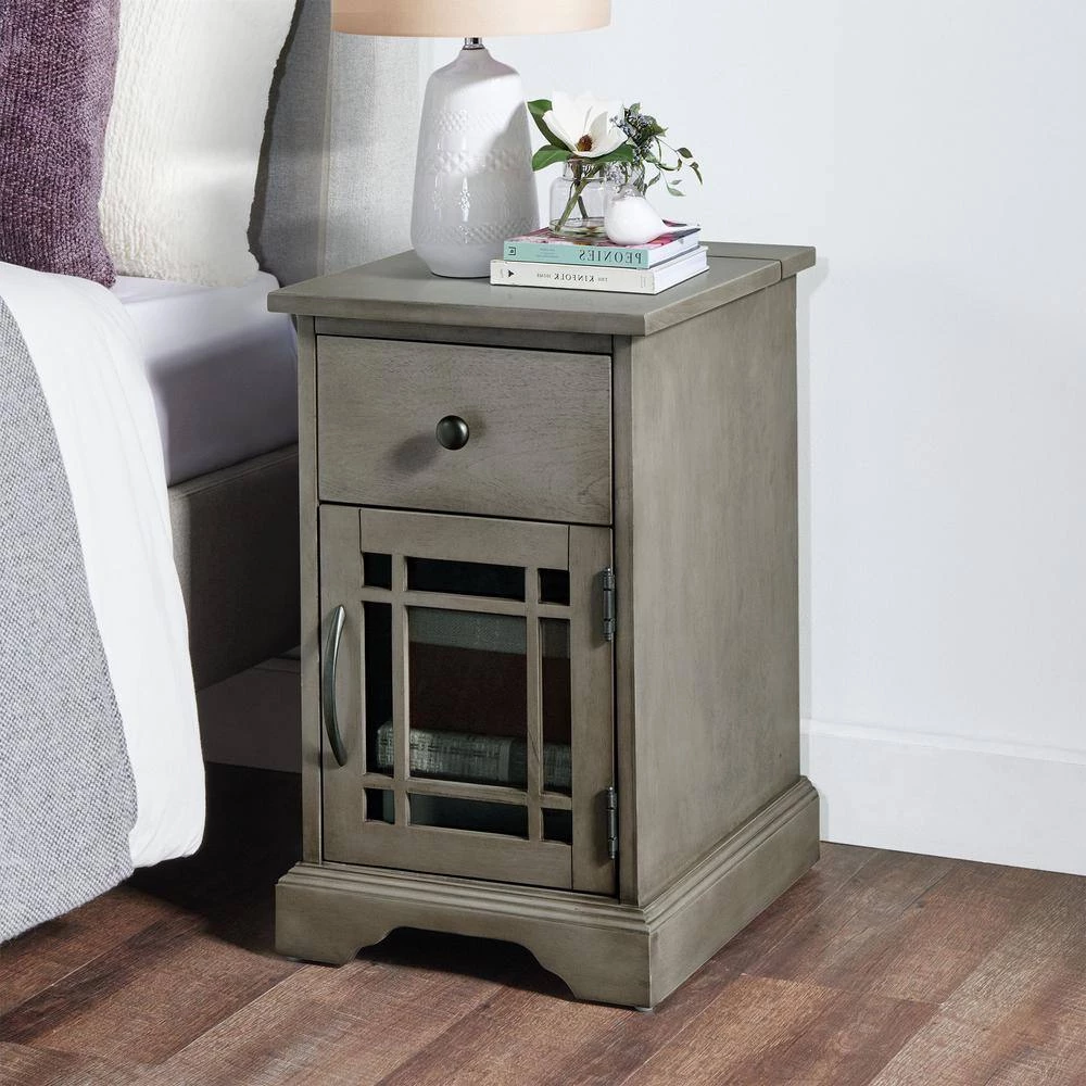 Kian 27 in. H x 18 in. W x 20 in. D Side Table in Grey by Picket House Furnishings 9 Kian 27 in. H x 18 in. W x 20 in. D Side Table in Grey by Picket House Furnishings - Image 9