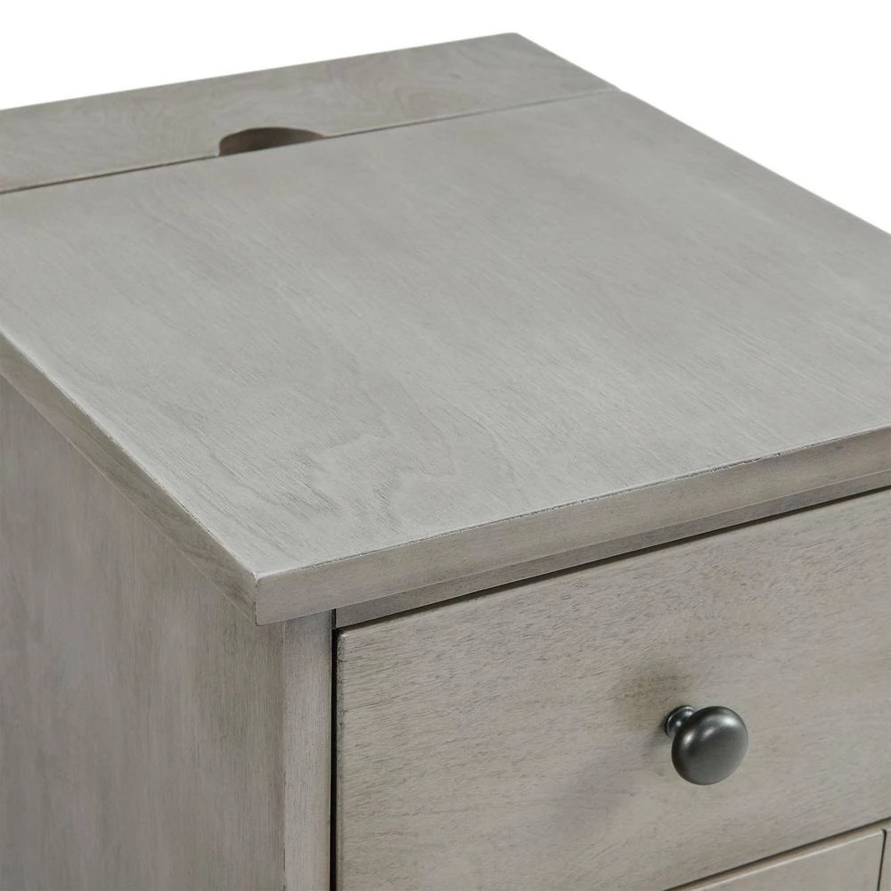 Kian 27 in. H x 18 in. W x 20 in. D Side Table in Grey by Picket House Furnishings 4 Kian 27 in. H x 18 in. W x 20 in. D Side Table in Grey by Picket House Furnishings - Image 4