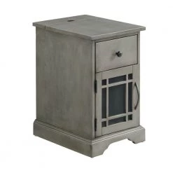 Kian 27 in. H x 18 in. W x 20 in. D Side Table in Grey by Picket House Furnishings