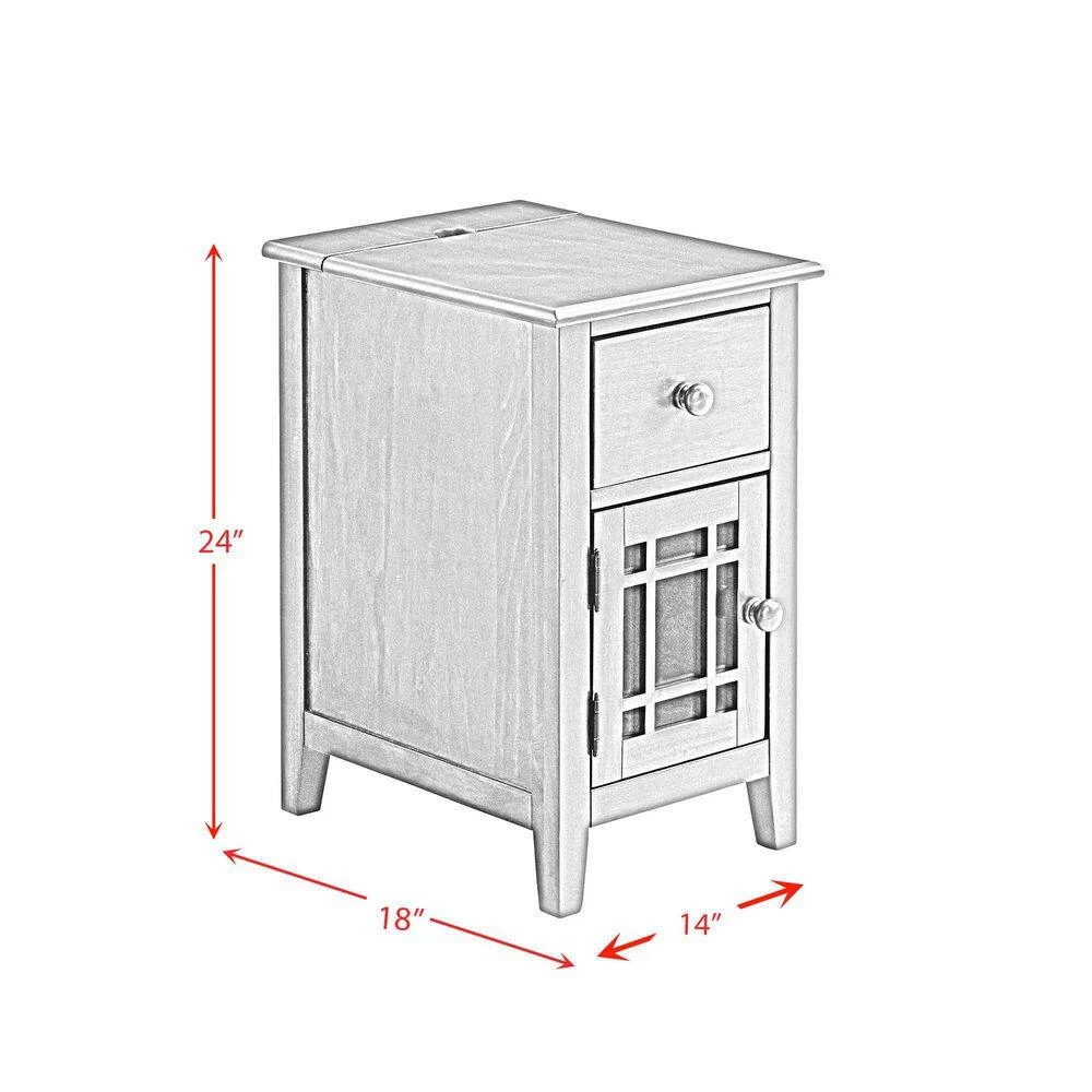 Kian 27 in. H x 18 in. W x 20 in. D Side Table in Grey by Picket House Furnishings 8 Kian 27 in. H x 18 in. W x 20 in. D Side Table in Grey by Picket House Furnishings - Image 8