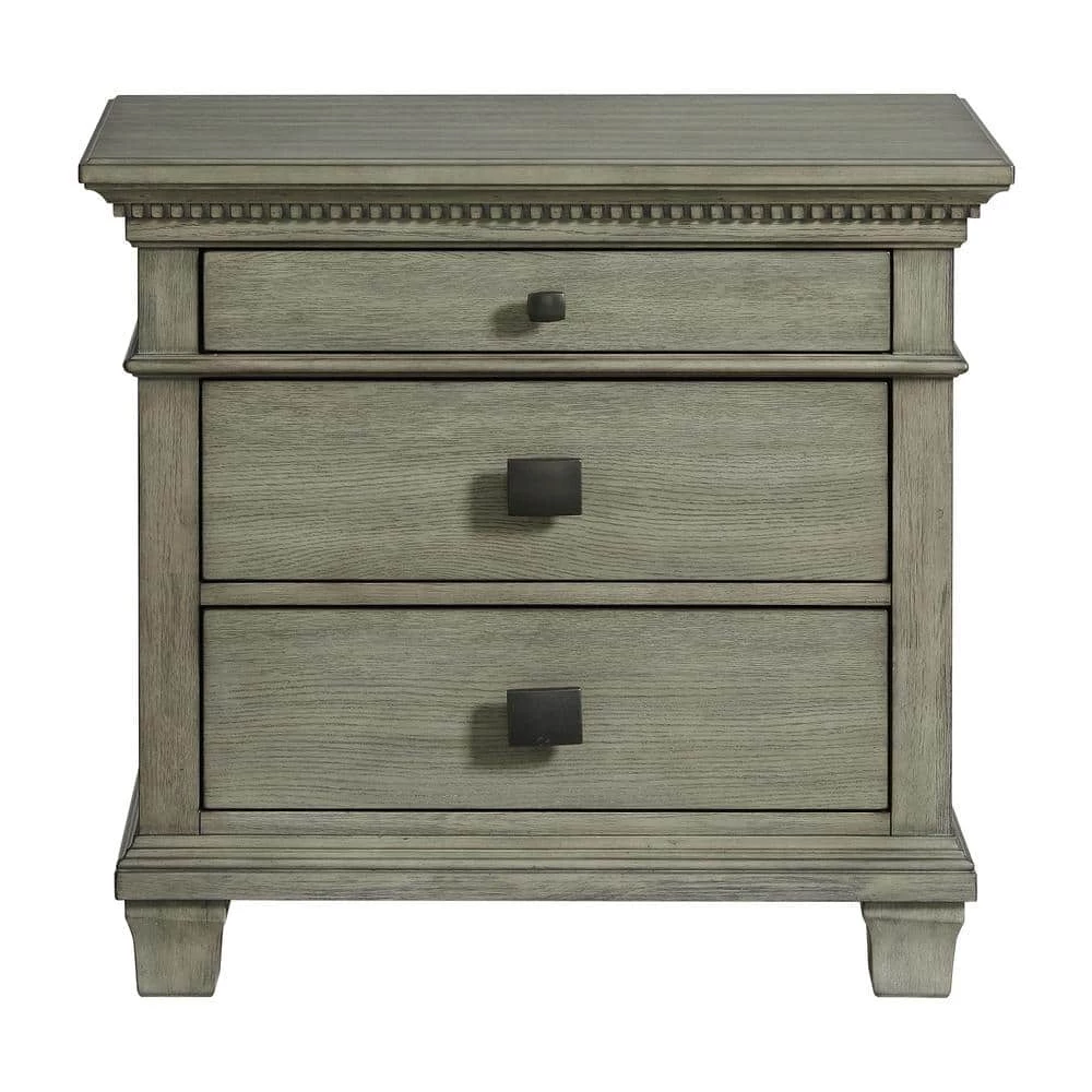 Clovis 28 in. H x 30 in. W x 17 in. D 3- Drawer Nightstand With USB by Picket House Furnishings 2 Clovis 28 in. H x 30 in. W x 17 in. D 3- Drawer Nightstand With USB by Picket House Furnishings - Image 2