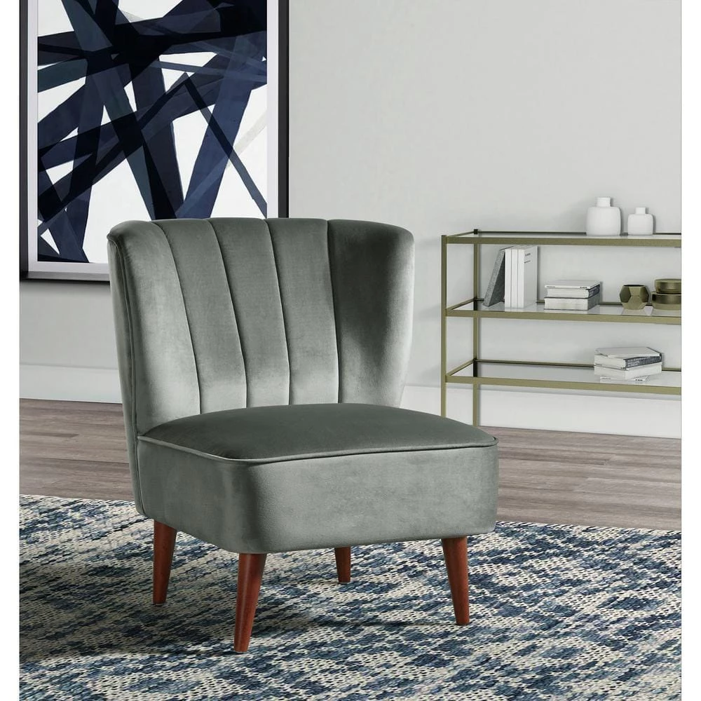 Gun Metal Corbin Tufted Accent Chair by Picket House Furnishings 9 Gun Metal Corbin Tufted Accent Chair by Picket House Furnishings - Image 9