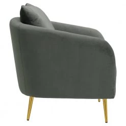 Zuri Accent Arm Chair with Gold Legs in Gun Metal by Picket House Furnishings -Picket House Furnishings Sales Store gun metal picket house furnishings accent chairs ujs288101mle 4f 1000