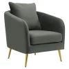 Zuri Accent Arm Chair with Gold Legs in Gun Metal by Picket House Furnishings