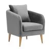 Zoe Accent Arm Chair with Wooden Legs in Gun Metal by Picket House Furnishings