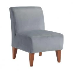 Elizabeth Armless Slipper Chair in Gun Metal by Picket House Furnishings