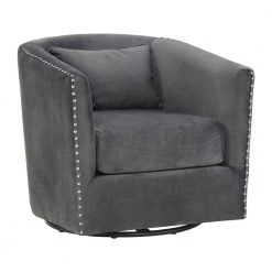 Gun Metal Zola Swivel Chair by Picket House Furnishings