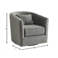 Alba Gun Metal Swivel Chair by Picket House Furnishings -Picket House Furnishings Sales Store gun metal picket house furnishings accent chairs ust3294102swe 40 1000