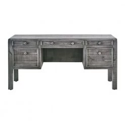 Lenox 66 in. Rectangle Grey Pine 5 Drawer Computer Desk by Picket House Furnishings -Picket House Furnishings Sales Store industrial grey picket house furnishings computer desks m 11240 11 cu c3 1000