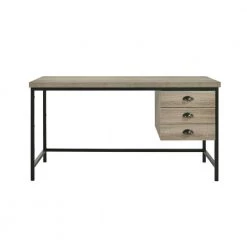 Ashby 55 in. Rectangle Light Grey Metal 3 Drawer Computer Desk by Picket House Furnishings -Picket House Furnishings Sales Store light grey picket house furnishings computer desks a 7050 dk c3 1000